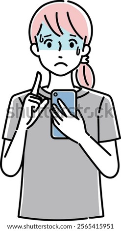 Clip art of person holding a cellular phone