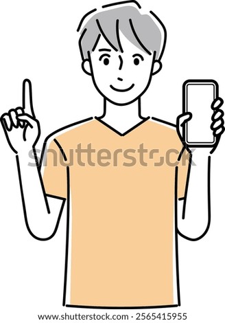 Clip art of person holding a cellular phone