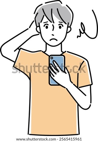 Clip art of person holding a cellular phone