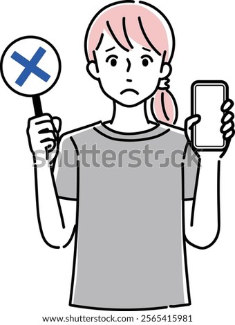 Clip art of person holding a cellular phone