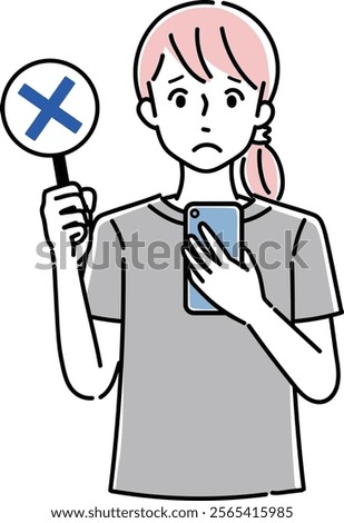 Clip art of person holding a cellular phone