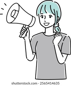 Clip art of person with loudspeaker