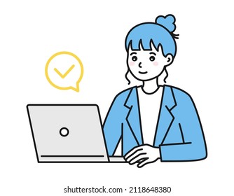 Clip art of a person operating a computer 