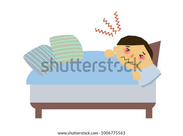 Clip art of a person with poor physical condition.image of cold or flu.Clip art of sick people.Image of viral disease.