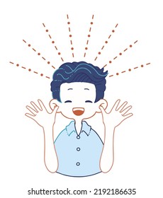Clip art of person who raises both hands and rejoices