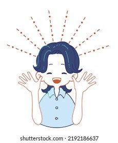 Clip art of person who raises both hands and rejoices