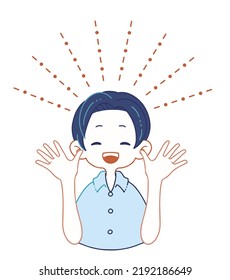 Clip art of person who raises both hands and rejoices