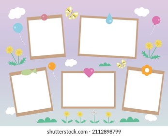 clip art of photo frame, spring.