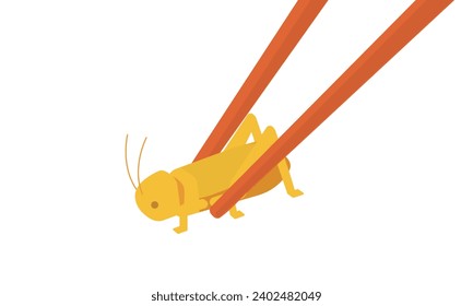 Clip art of picking up insects with chopsticks