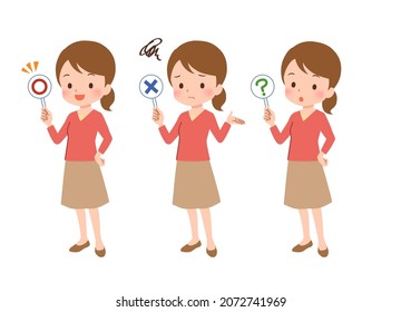 Clip art of plain clothed woman answering