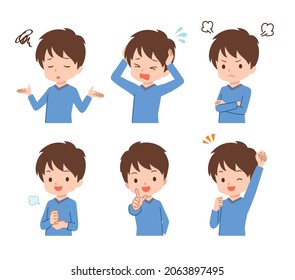 Clip art of plain clothes man in various poses