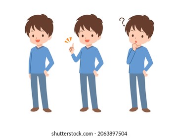 Clipart art of plain wear man in verschiedenen Posen