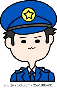 Clip art of police officer's upper body