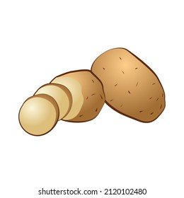 clip art of potatoes with cartoon design,vector illustration