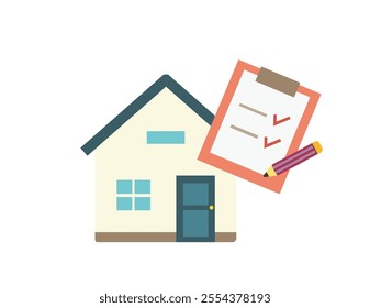 Clip art of pretty house.　Icon of a house.　