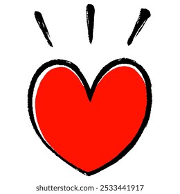 Clip art of prominent heart with touch of brush