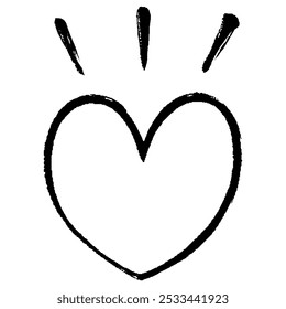 Clip art of prominent heart with touch of brush