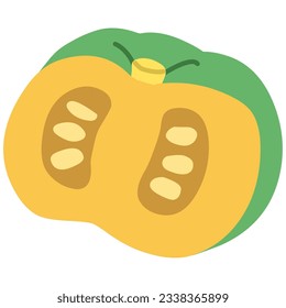 Clip art of pumpkin cut in half simply deformed