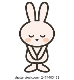 Clip art of rabbit apologizing with sorry