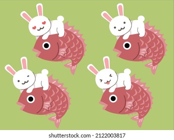 Clip art of rabbit on snapper.