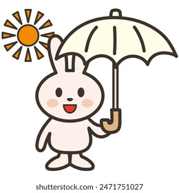 Clip art of rabbit with parasol