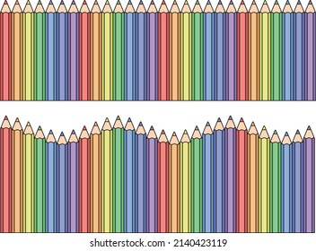 Clip art of rainbow colored pencils