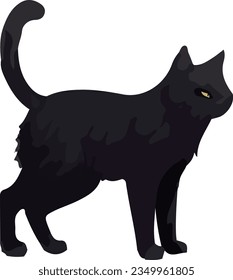 Clip art of realistic black cat_illpainting
