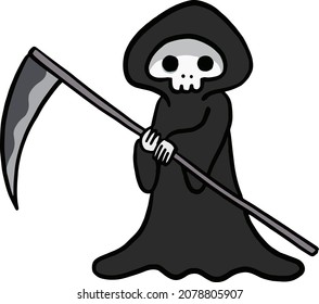 Clip Art Reaper Holding Scythe Stock Vector (Royalty Free) 2078805907 ...