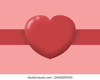 Clip art of red heart tied with ribbon