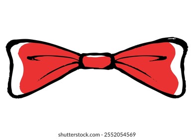 Clip art of red ribbon with brush touch