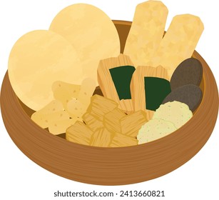 Clip art of rice cracker and bowl