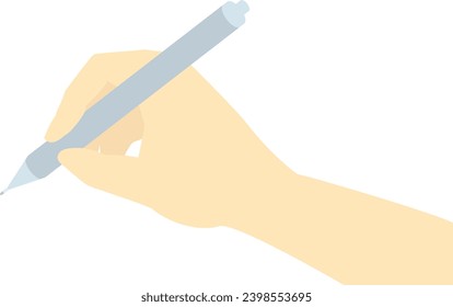 Clip art of right hand holding a mechanical pencil