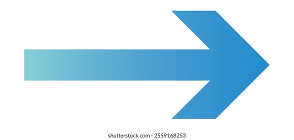 Clip art of right-pointing arrow in business blue gradient.