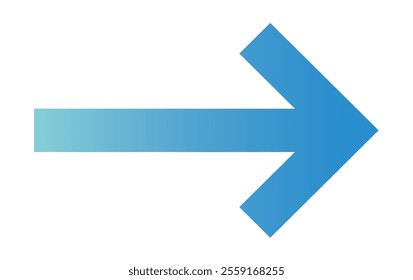 Clip art of right-pointing arrow in business blue gradient.