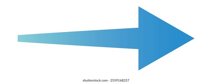 Clip art of right-pointing arrow in business blue gradient.