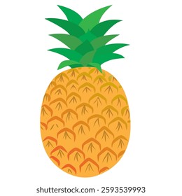 Clip art of a ripe pineapple. Transparent background, icon material, vector illustration.
