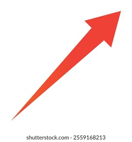 Clip art of rising arrow in business red