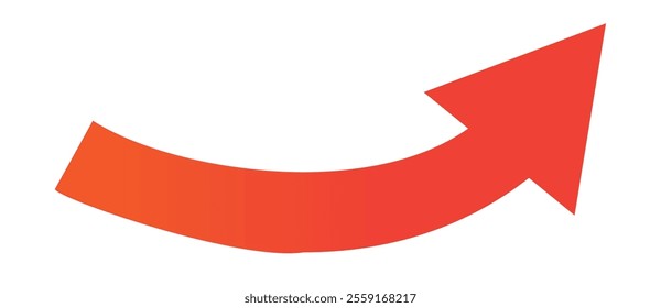 Clip art of rising arrow in business red