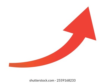 Clip art of rising arrow in business red