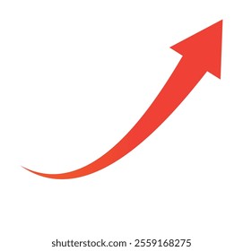 Clip art of rising arrow in business red