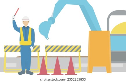 Clip art of road construction