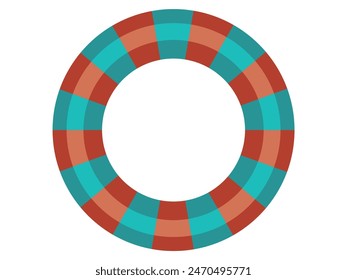 Clip art of round floatation ring of cool color