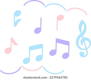 Clip art of rounded musical note and G clef