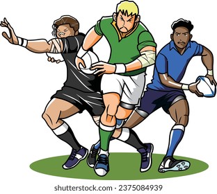 Clip art of rugby players in the world