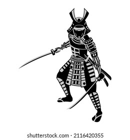 imagen de clip de samurai con diseño de silueta,ilustración vectorial
