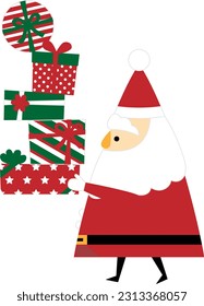 Clip art of Santa Claus carrying presents