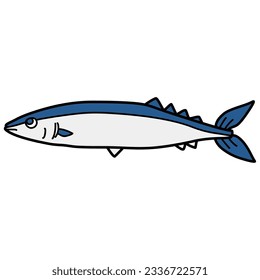 Clip art of saury simply deformed