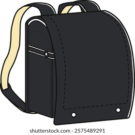 Clip art of school bag black