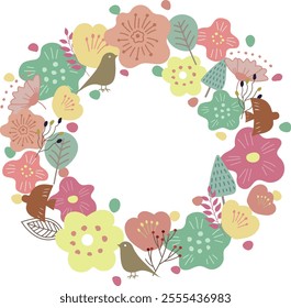 Clip art of seamless wreath in Scandinavian style