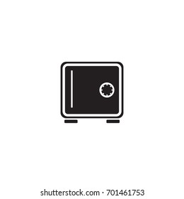 Clip art of a security strongbox or safe black vector icon isolated on white background